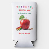 Teacher Gift – Can Cooler with Thank You Message Selters Dosenkühler (Vorderseite)