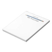 Teacher Gift Custom Illustriert Blue Stift Editor Notizblock (Rotiert)