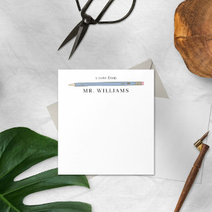 Teacher Gift Custom Illustriert Blue Stift Editor Notizblock