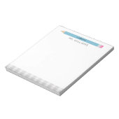 Teacher Gift Custom Illustriert Blue Stift Notizblock (Rotiert)
