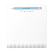 Teacher Gift Custom Illustriert Blue Stift Notizblock (Vorderseite)