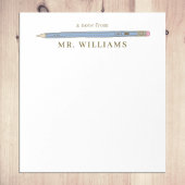 Teacher Gift Custom Illustriert Blue Stift Notizblock