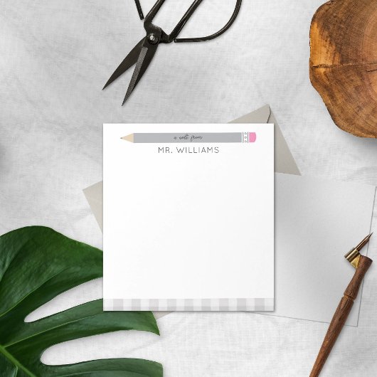 Teacher Gift Custom Illustriert Grey Stift Notizblock