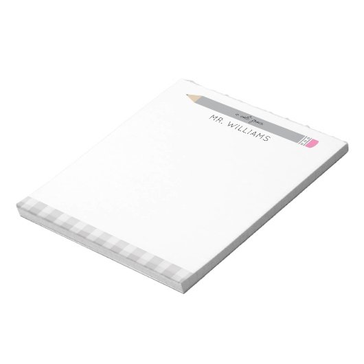 Teacher Gift Custom Illustriert Grey Stift Notizblock (Rotiert)