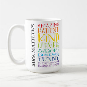TEACHER GIFT farbenfroher Regenbogen-Hochstapel Kaffeetasse