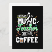 Teacher Gift Instant Music Teacher einfach Kaffee  Einladung (Vorne/Hinten)