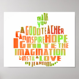 Teacher Gift Poster Typografie Zitat Apple