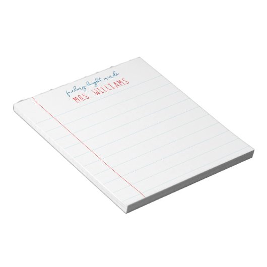 Teacher Gift Preppy Lined Paper Notepad Notizblock (angewinkelt)
