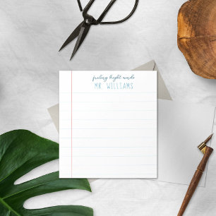 Teacher Gift Preppy Lined Paper Notepad Notizblock