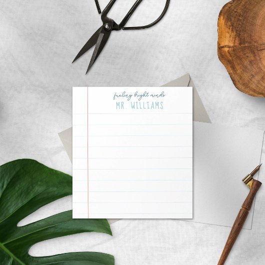 Teacher Gift Preppy Lined Paper Notepad Notizblock