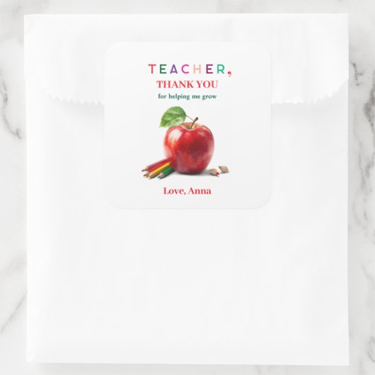 Teacher Gift - Sticker with Thank You Message (Tasche)