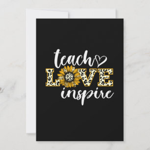 Teacher Gift Teach Liebe Inspirierte Leopard Feiertagskarte