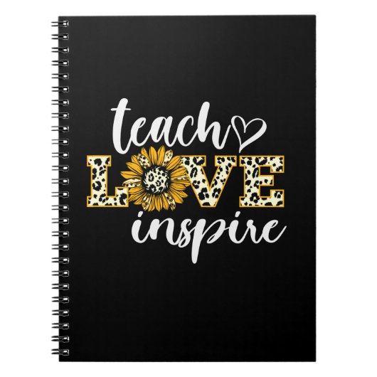 Teacher Gift Teach Liebe Inspirierte Leopard Notizblock (Vorderseite)