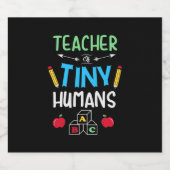 Teacher Gift Teacher Tiny Humans Schaumweinetikett (Einzelnes Label)