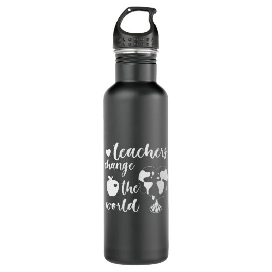 Teacher Gift Teachers Change The World Edelstahlflasche (Vorderseite)