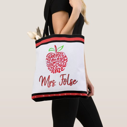 Teacher Gift Tote Apple Student Custom School Tasche (Von Nahem)