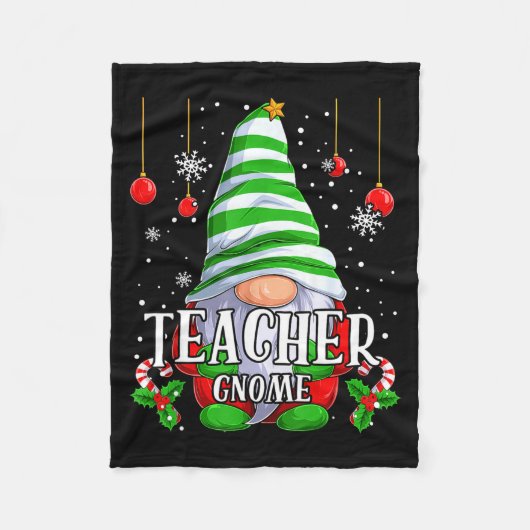 Teacher Gnome Christmas Pajamas Matching Family Gr Fleecedecke (Vorderseite)