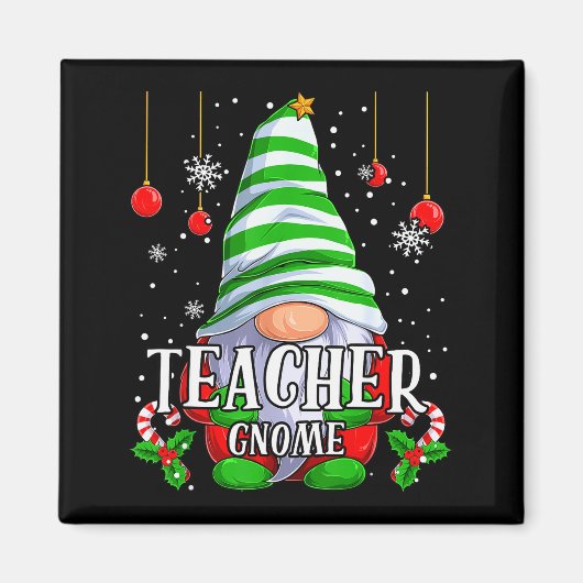 Teacher Gnome Christmas Pajamas Matching Family Gr Magnet (Vorne)