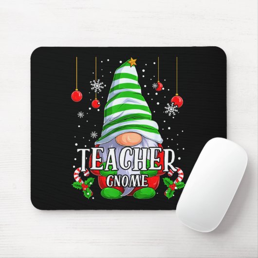 Teacher Gnome Christmas Pajamas Matching Family Gr Mousepad (Mit Mouse)