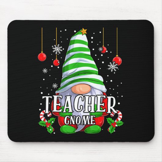 Teacher Gnome Christmas Pajamas Matching Family Gr Mousepad (Vorne)