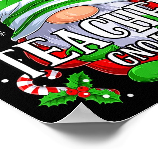 Teacher Gnome Christmas Pajamas Matching Family Gr Poster (Ecke)