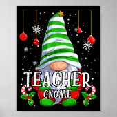 Teacher Gnome Christmas Pajamas Matching Family Gr Poster (Vorne)