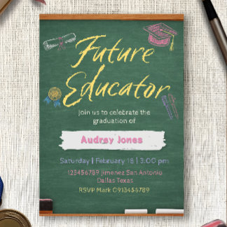 Teacher Graduation Invitation Einladung