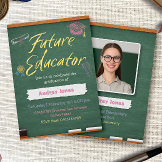Teacher Graduation Invitation with Photo Einladung