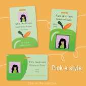 Teacher Green Apple Foto ID Abzeichen Ausweis