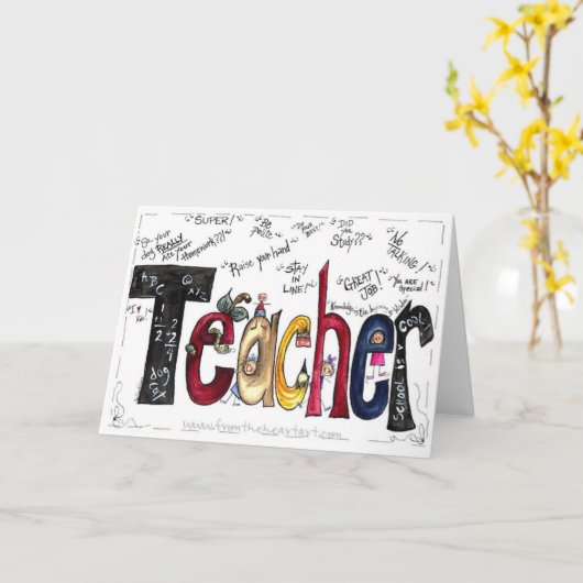Teacher Greetings Card Karte (Gelbe Blume)