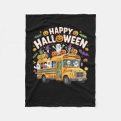 Teacher Halloween School Bus Driver Cute Ghost Wit Fleecedecke (Vorderseite)