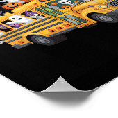 Teacher Halloween School Bus Driver Cute Ghost Wit Poster (Ecke)