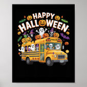 Teacher Halloween School Bus Driver Cute Ghost Wit Poster (Vorne)
