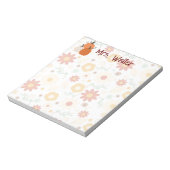 Teacher Hauptgeschenk Fall Floral & Kürbis Notizblock (Rotiert)