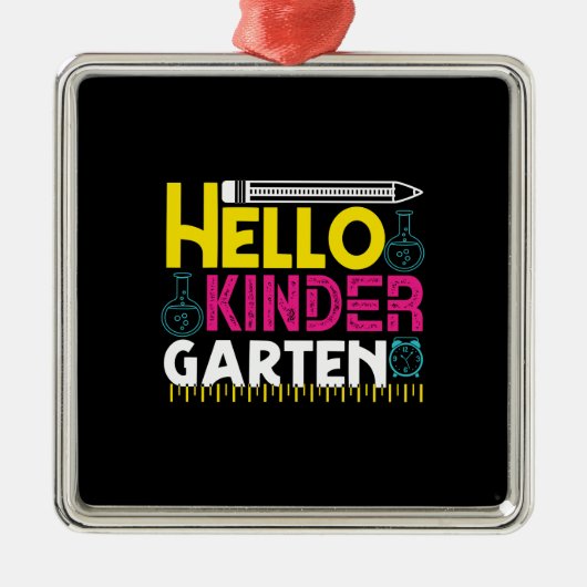 Teacher Hello Kinder Garten Ornament Aus Metall (Vorne)