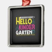 Teacher Hello Kinder Garten Ornament Aus Metall (Links)