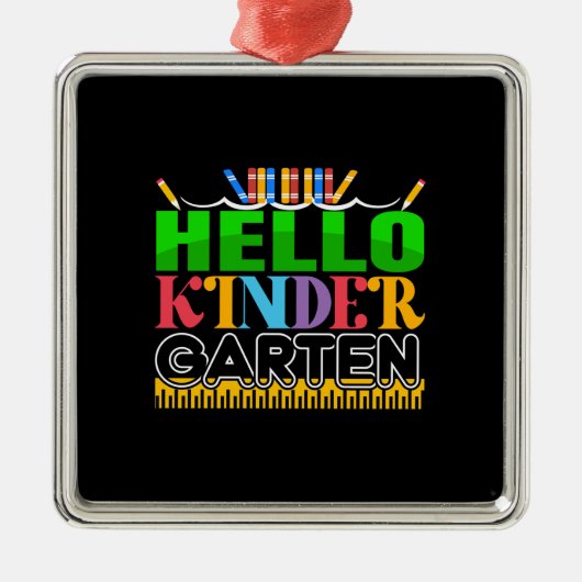 Teacher Hello Kinder Garten Ornament Aus Metall (Vorne)
