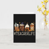 Teacher Horror Fall Kaffeekocher Halloween Pumpki Karte (Gelbe Blume)