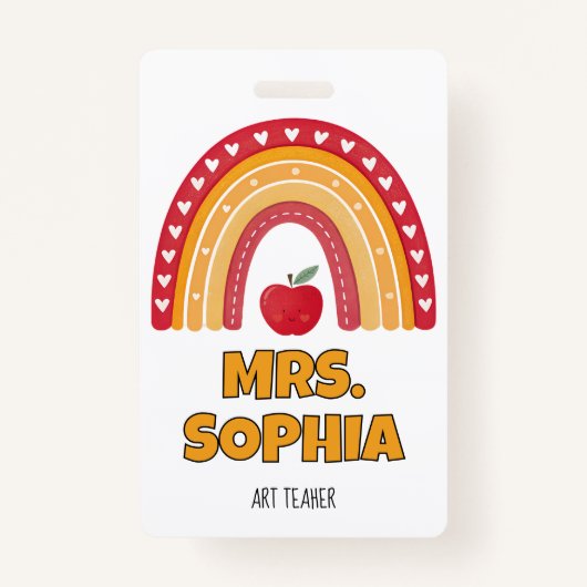 Teacher ID Badge Holder – Rainbow Design Ausweis (Vorderseite)