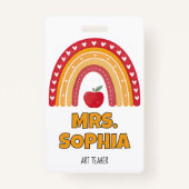 Teacher ID Badge Holder – Rainbow Design Ausweis (Rückseite)