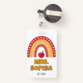Teacher ID Badge Holder – Rainbow Design Ausweis (Rückseite mit Rechteck)