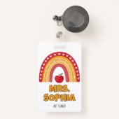 Teacher ID Badge Holder – Rainbow Design Ausweis (Vorderseite mit Rechteck)
