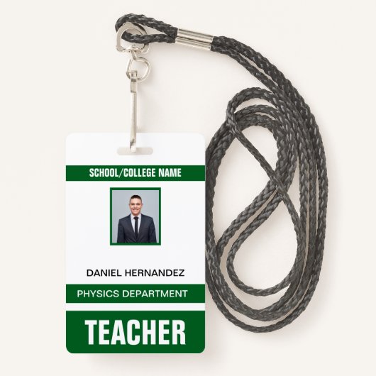 Teacher ID Card  Ausweis (Vorderseite mit Schlüsselband)