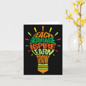 Teacher Insrational Definition Colorful Lightbulb Karte (Gelbe Blume)