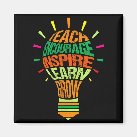 Teacher Insrational Definition Colorful Lightbulb  Magnet (Vorne)