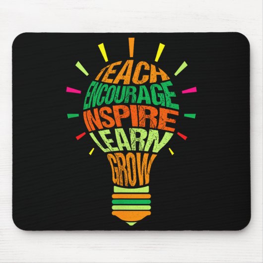 Teacher Insrational Definition Colorful Lightbulb Mousepad (Vorne)