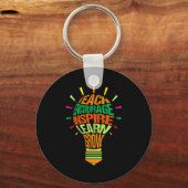 Teacher Insrational Definition Colorful Lightbulb  Schlüsselanhänger (Vorderseite)