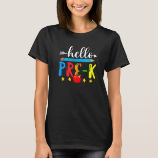 Teacher Kids Hello Pre K Back To School T-Shirt