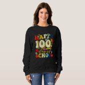 Teacher Kids Retro Groovy 100 Days Happy 100th Day Sweatshirt (Vorne ganz)
