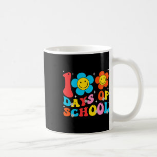 Teacher Kids Retro Groovy 100 Tage Glücklicher 100 Kaffeetasse